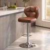 HeightAdjustable Bar Stool Ergonomic Upholstered with Backrest HighResilience Seating for