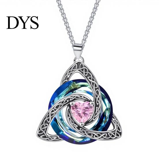 Personalized Birthday Gift Celtic Knot Birthstone Necklace for Women, Cubic Zirconia Pendant Necklace, Irish Jewelry, Her Wife Girlfriend Mother