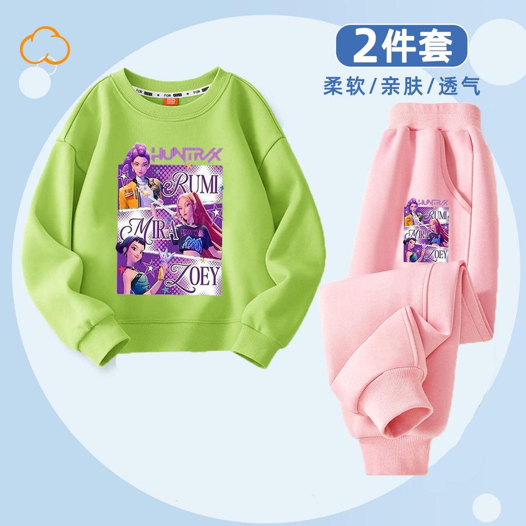 Modă pentru copii Vânătoare de vrăjitoare K-POP Hanorac cu gât rotund Set casual din 2 piese de primăvară și toamnă pentru băieți și fete