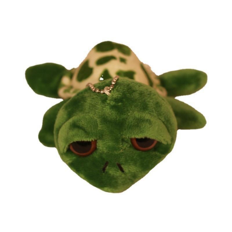 Adorable Big Eye Turtle Plush Pendant Soft Pp Cotton Filled Keychain For Bags