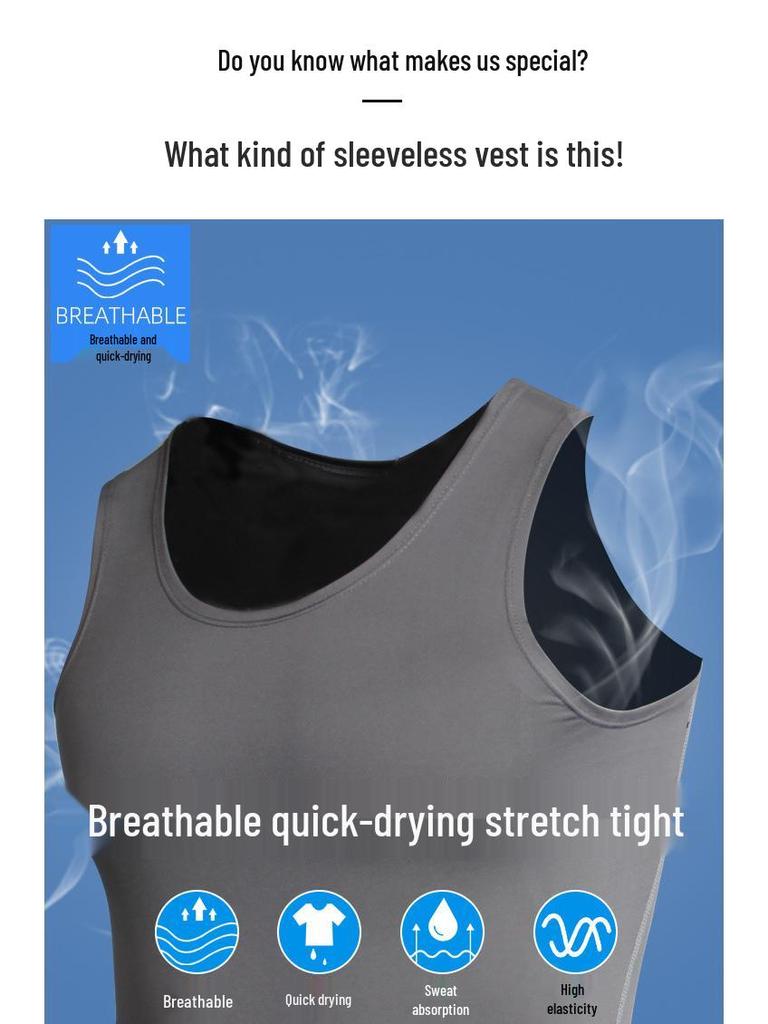 Men's Quick-Dry Sleeveless Training Tank Top for Sports, Basketball, and Running