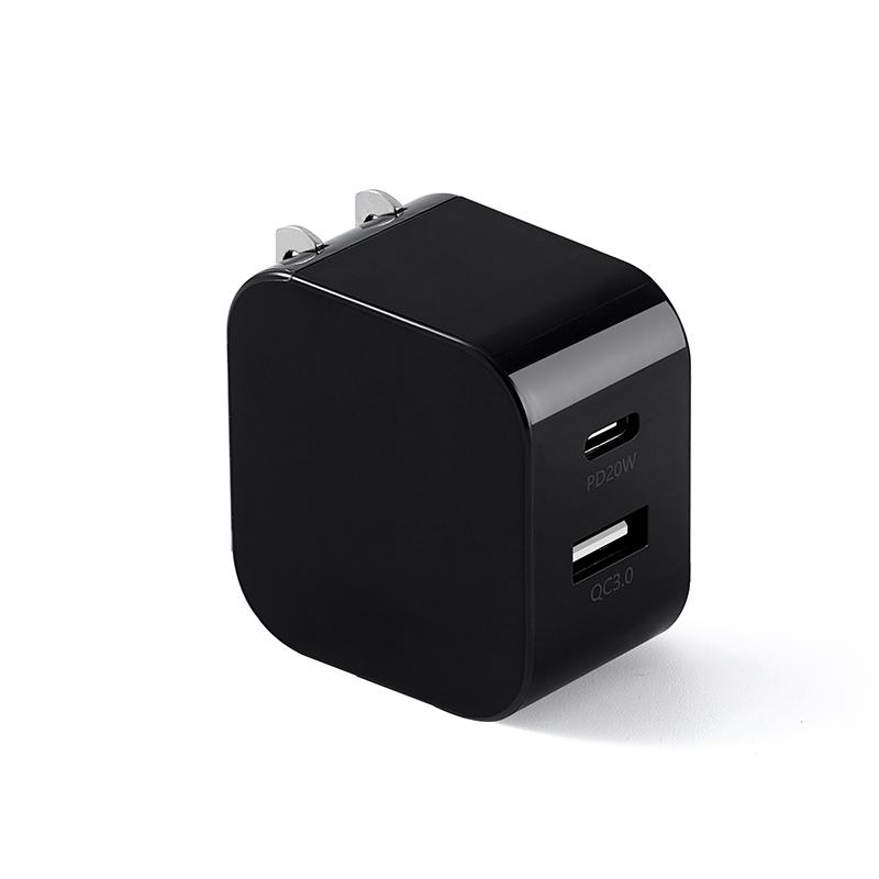 20W GaN PD Charger Support Type C 20w Charger Dual USB Port Chargers Adapters for iPhone 13 12 Pro Max 11 Mini 8 Plus