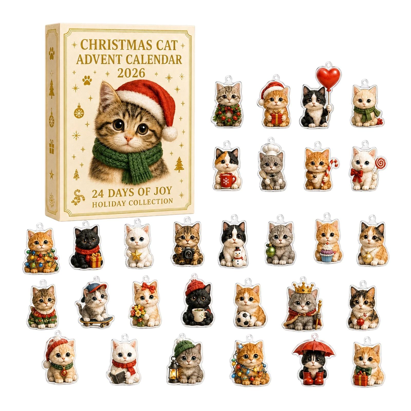 2026 Weihnachtskalender Feiertags-Countdown Überraschungsgeschenk für Kinder und Erwachsene One Size beige