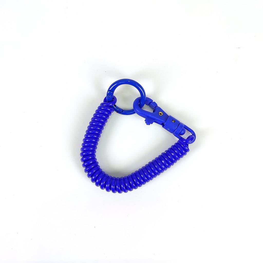 Colorful Retractable Plastic Spring Rope Keychain - Portable Anti-Lost Keyring