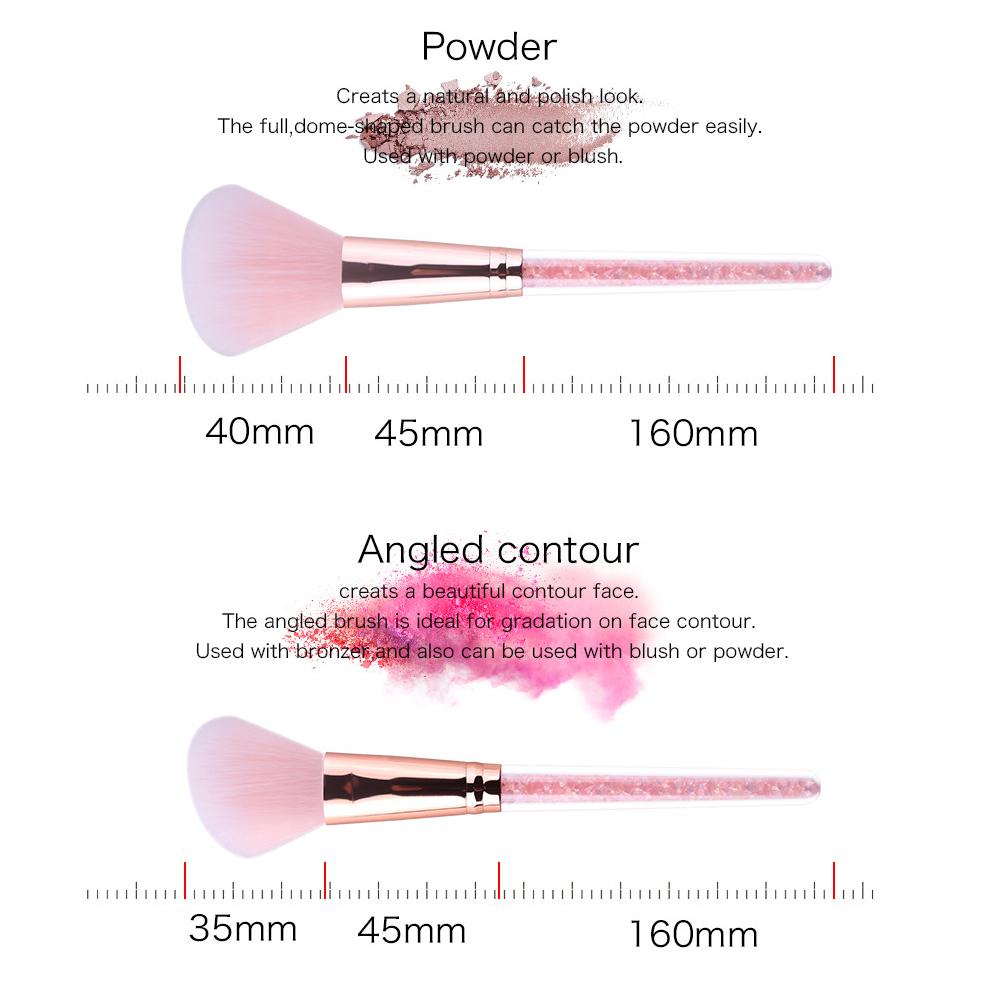 Set de pensule pentru fard de ochi pentru fard de obraz Inner Drill Crystal Pink Pensie de machiaj Punga de depozitare Pensula pentru fond de ten Instrumente de machiaj