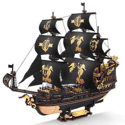 ROBOTIME 3D Wooden Scale Wooden Ship Model European DIY Great Sense of Time Brain Educational Ages Junior High School Christmas Home Officially