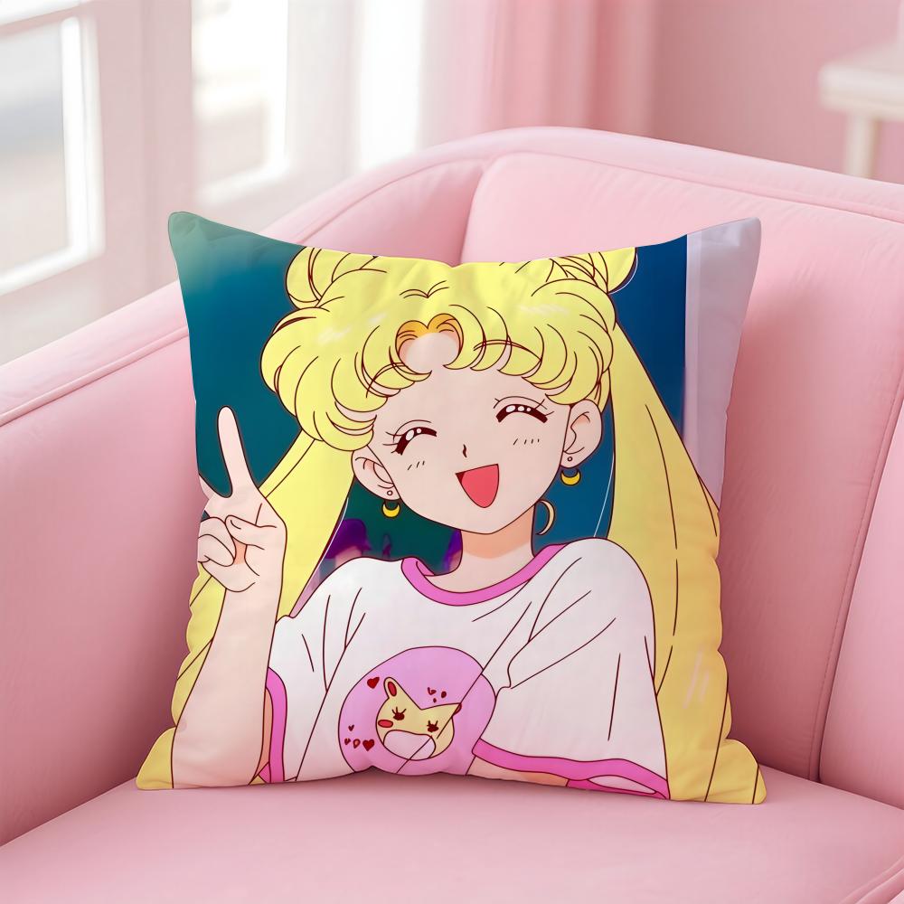 

Sailor Moon Anime Lovely Cushion Cover Comfortable Reversible Pillow Cover Ideal for Car Sofa Bedroom Beyond 30X30cm