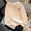 Sweat-shirt pour femme en pur coton Printemps Automne Nouveau style Coupe slim Haut tendance polyvalent