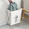 Nordic Cotton Linen Foldable Laundry Hamper with Wrought Iron Frame