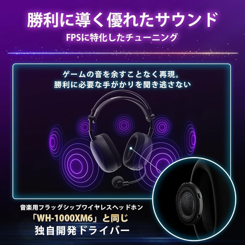 Sony INZONE H9 II Gaming Headset (Black): WH-G910N, Official ALGS Headset: Co-developed with Fnatic, Wireless, Bluetooth, Noise Cancellation, 3D