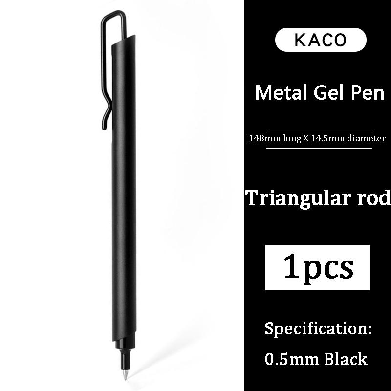 Kaco Metal Gel Pen 0.5MM Black Ink Refills Luxury Ballpoint Pens Business Signature Stylos Pen Holder Design Stationery Supplies