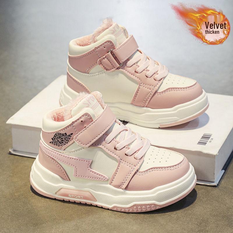 

Кеды хайтопы на флисовой подкладке в корейском стиле для девочек и мальчиков - Теплые и повседневные для осени/зимы 26