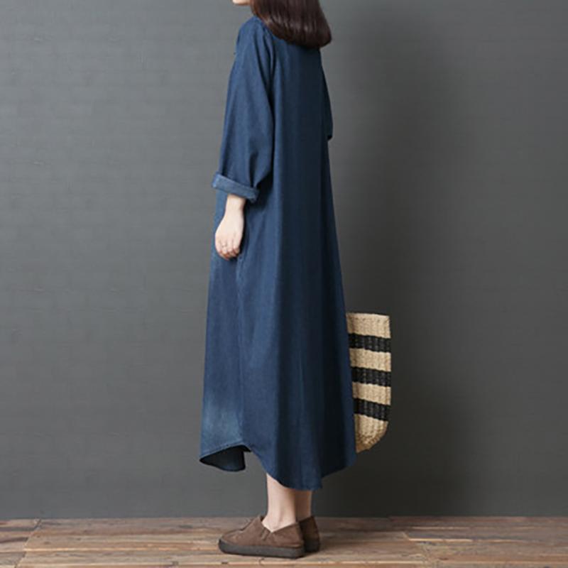 Autumn Winter Loose Women's Fashionable Comfortable Denim Shirt Skirt Women
