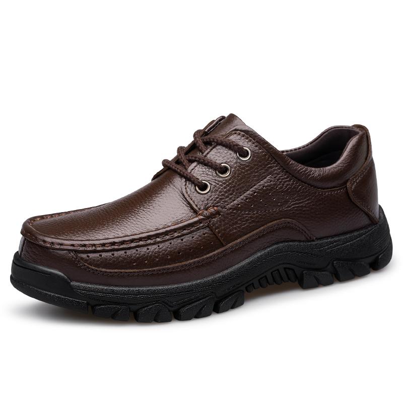 Fashion Slip Resistent Luxury Man Leisure Hiking Shoes Genuine Leather Male Outdoor Shoes Fashion Driving Shoes Comfy Business Footwear