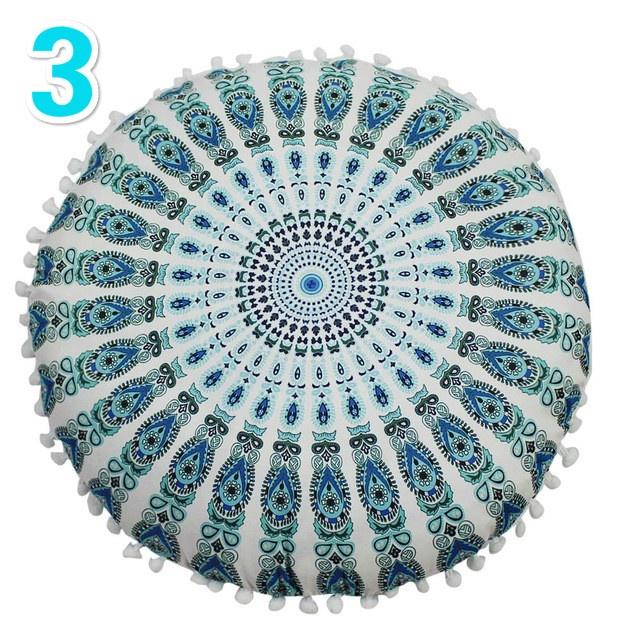 43cm Home Decor Pillow Cases Mandala Round Pillow CaseHome Bohemian Printed Cushion Cover