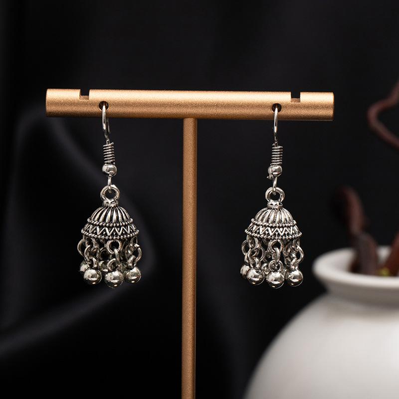 Bohemian Tassel Earrings With Bells Retro Ethnic Dangle Earrings For Women