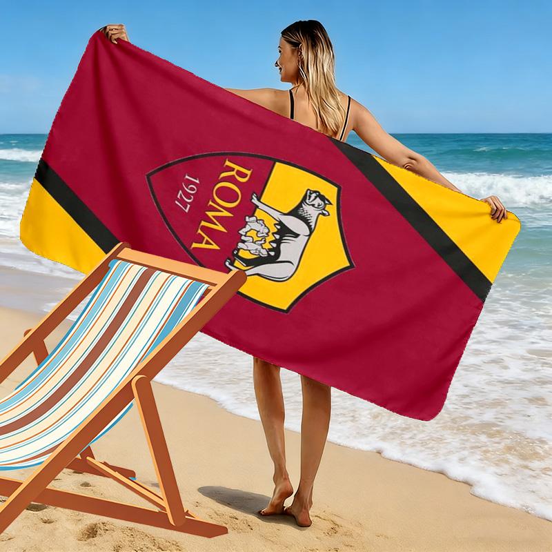 AS Roma Logo Print Beach Towel, Large Soft Quick Dry Towel for Beach Camping Swimming