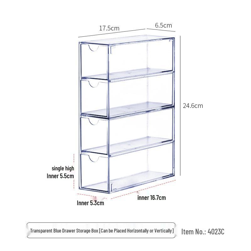 Transparenter Acryl-Schreibtisch-Schubladenorganizer - Staubdichte Schreibwaren-Aufbewahrungsbox mit freien Kombinationsmöglichkeiten