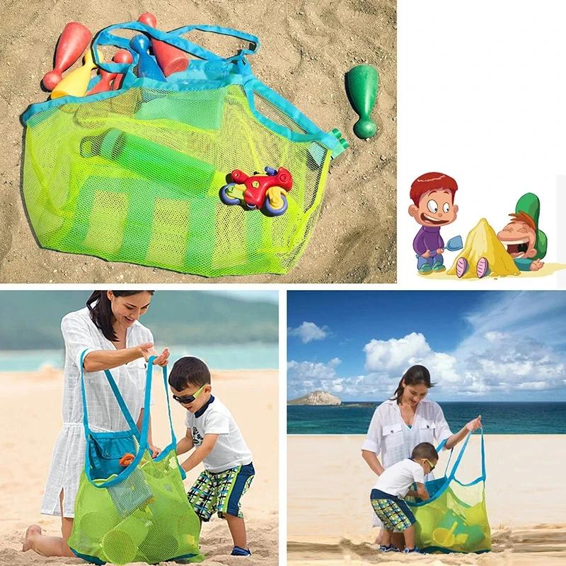 Children Sand Away Protable Mesh Bag Kids Toys Storage Bags Swimming Large Beach Bag Clothes Toy Storage Sundries Backpack