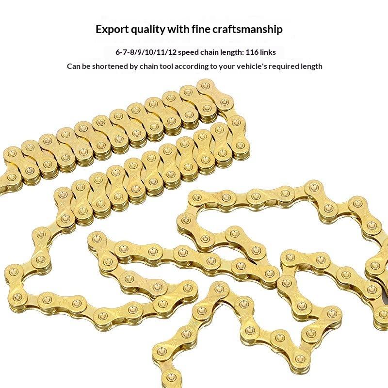ENLEE Mountain Bike Road Bike Chain 8 9 10 11 12 Speed Plated Chain, Rust Proof with Magic Buckle