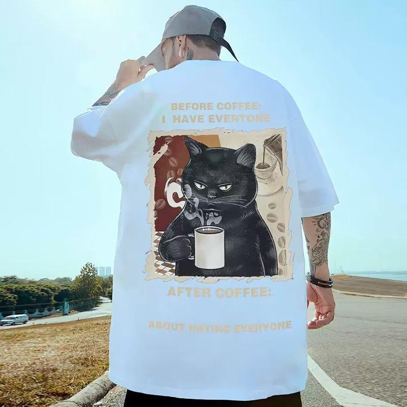 Men's Plus Size Trendy Short Sleeve Loose T-shirt - Summer Half Sleeve 300 Jin
