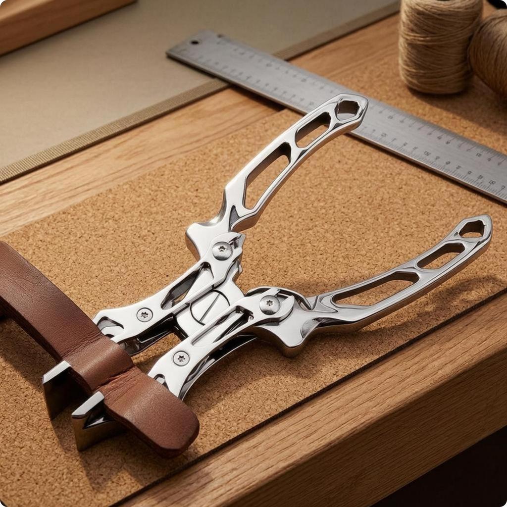 Leather Flat Plier Shiny Silver Stainless Metal Openwork Handles Parallel Jaw Pliers
