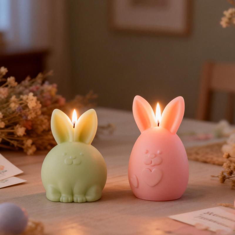Diy Easter Fat Rabbit Candle Silicone Mold Cute Easter Egg Rabbit Gypsum Resin Candle Mold Home Festival Decoration Gift