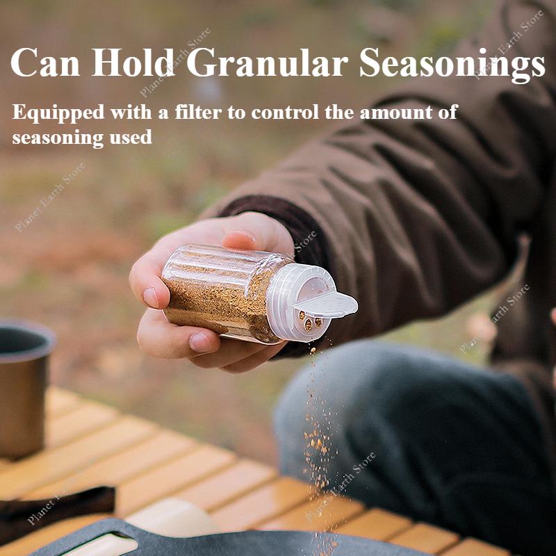 7/9Pcs-Set Camping Seasoning Bottle Set Storage Bag Portable Pepper Spice Storage Jars Set Reusable Picnic Pouch Travel Supplies