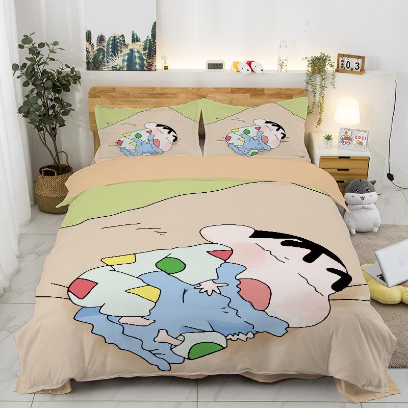 New Style C-Crayon Shin-Chan Bedding Sets Shin-Chan Duvet Cover Bed Set Quilt Cover Pillowcase Kids Adult Single/Double/Queen