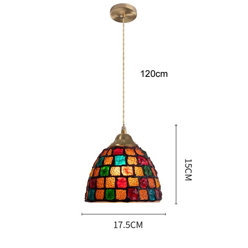 

Люстра из витражного стекла в стиле ретро, подвесной светильник в пасторальном стиле, в стиле Тиффани, для ресторана, спальни, прихожей, барной стойки, подвесной светильник, линейный