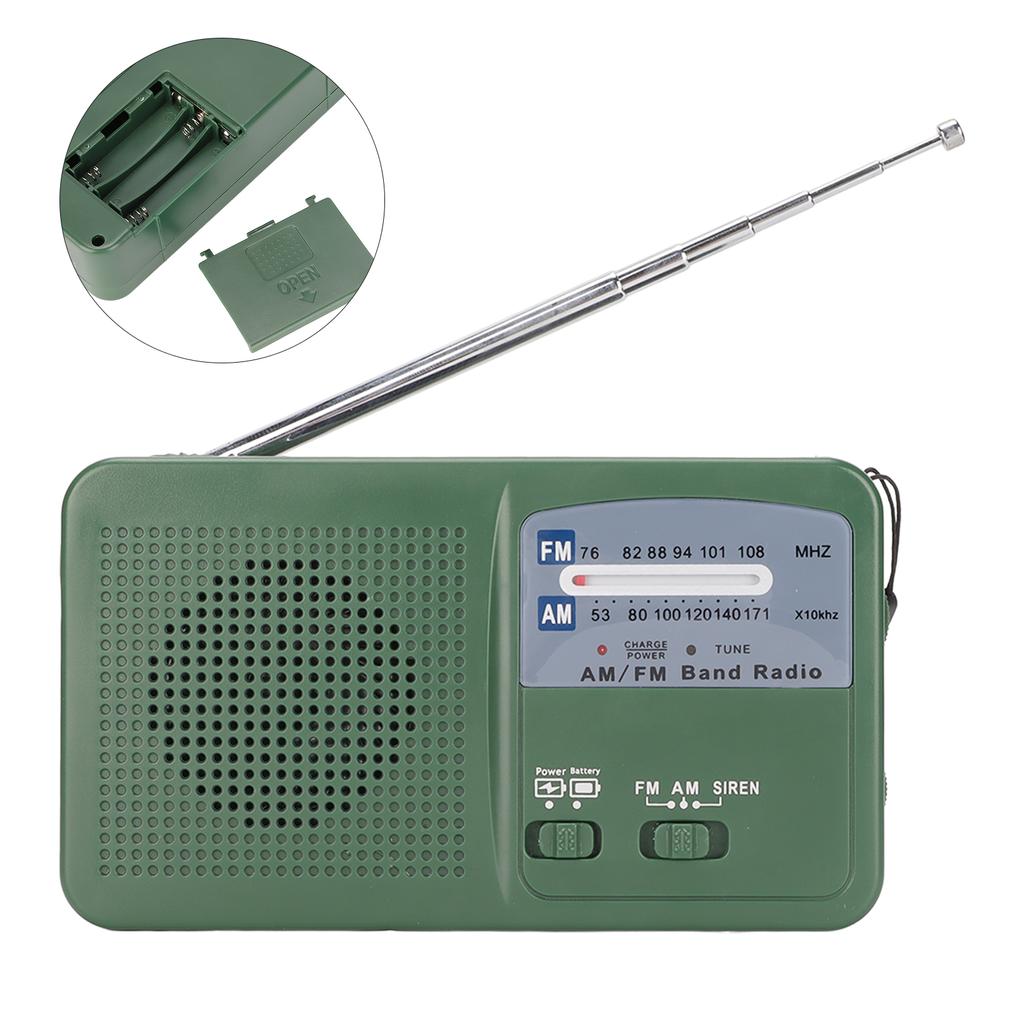 Solar Hand Crank Flashlight Radio 1LED Multifunctional Portable Emergency Radio Flashlight