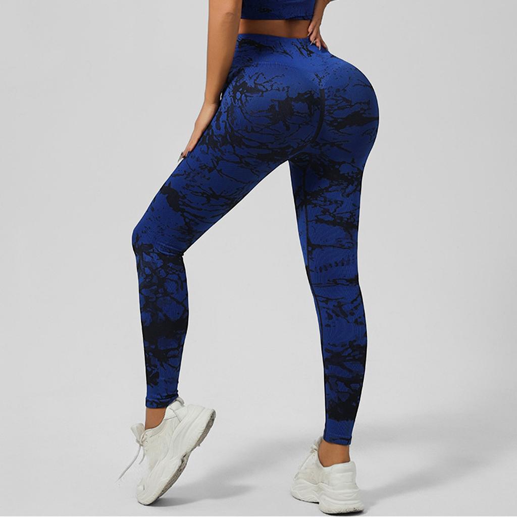 Leggings da Donna Vita Alta Tie Dye Elasticizzati Sollevamento Glutei Pantaloni da Allenamento Vestibilità Slim Collant da Yoga per Palestra Corsa e Fitness