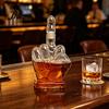 Cool Whiskey Gift for Boyfriend Middle Finger Decanter, 1000ml Glass Fist Dispenser with Stopper, Lead-free Liquor Carafe Unique Hand Shape