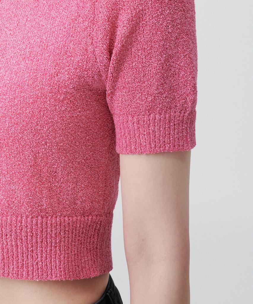 MUSINSA STANDARD WOMAN Women'S Boucle Knitted Polo Shirt [Pink]