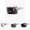 Leopard Print Western Style Leather Belt For Women And Men With Alloy Buckle For Casual Wear