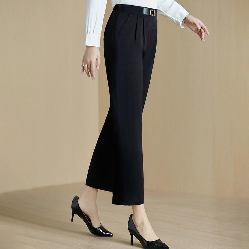 Pastel Early Autumn Elastic Waist Straight Leg Casual Pants for Women