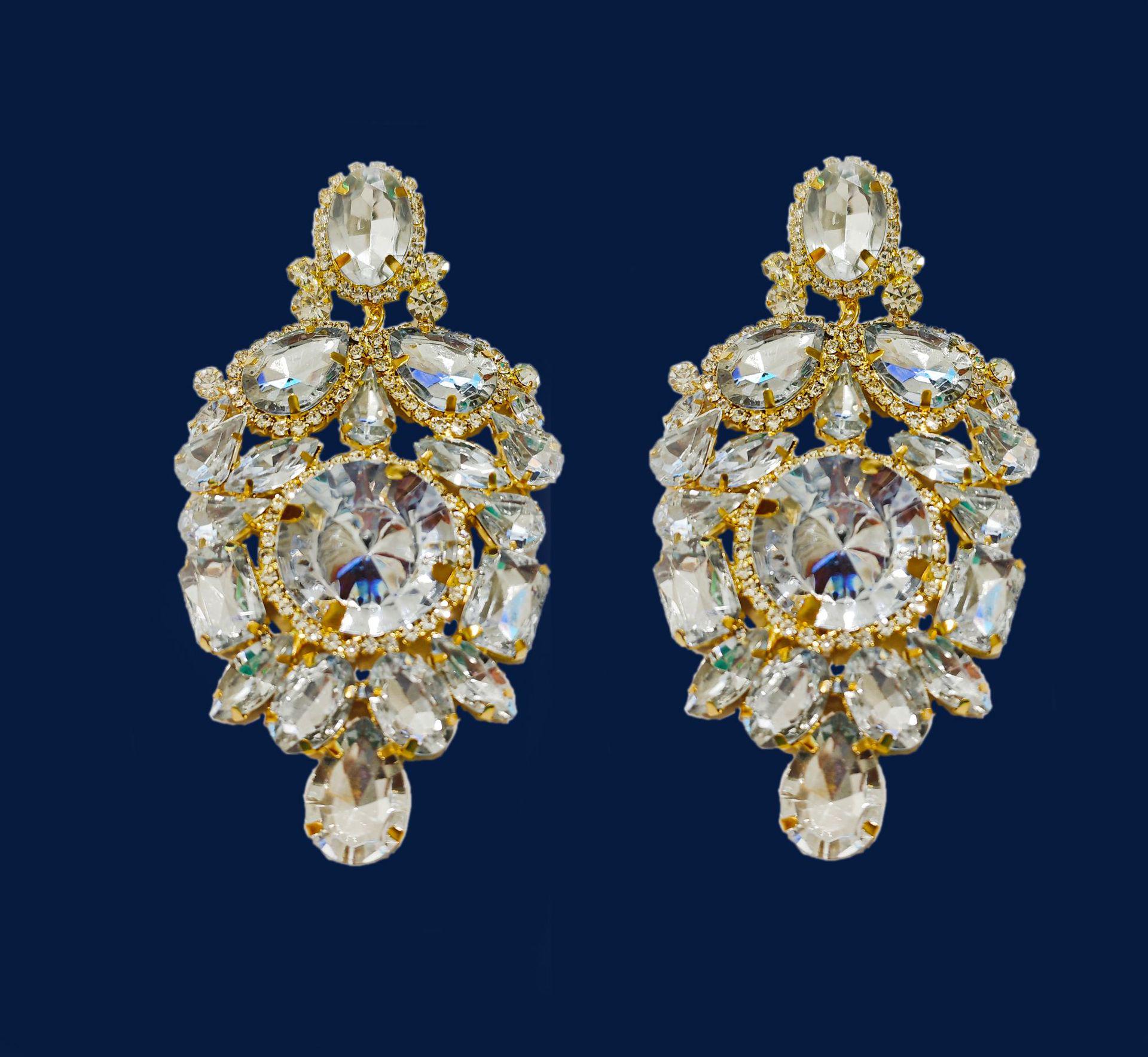 Retro Green Rhinestone Bohemian Pendant Earrings