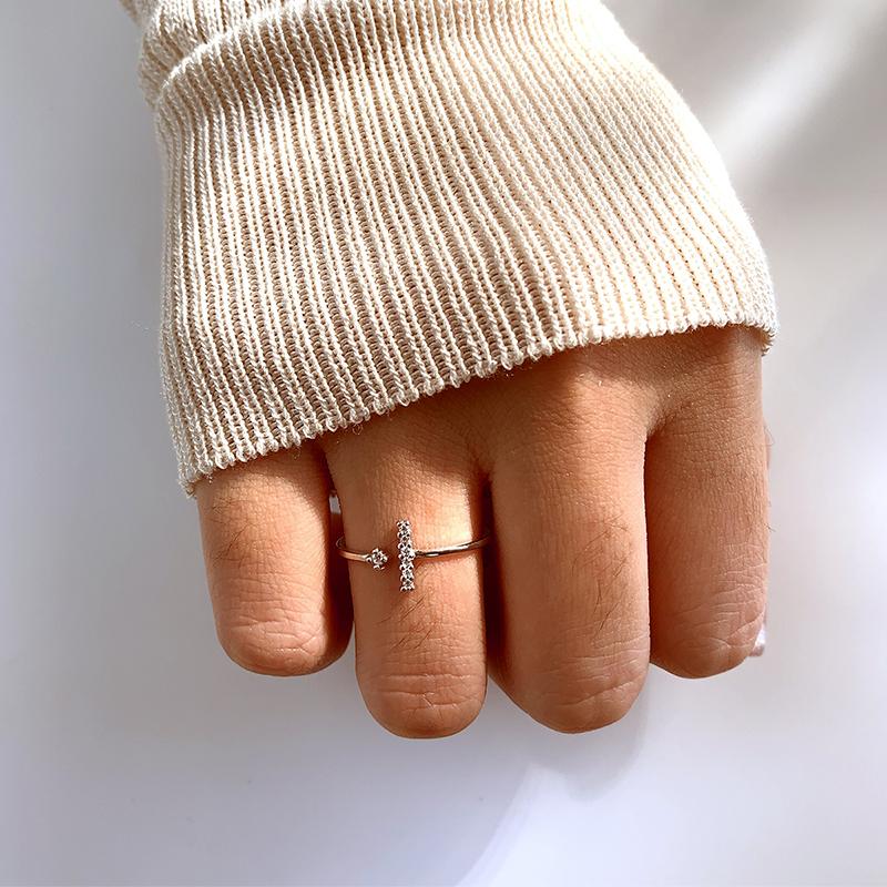 Creative Versatile S925 Silver Rings for Women Open Adjustable RingSterling Silver Engagement Rings Zircon Rings