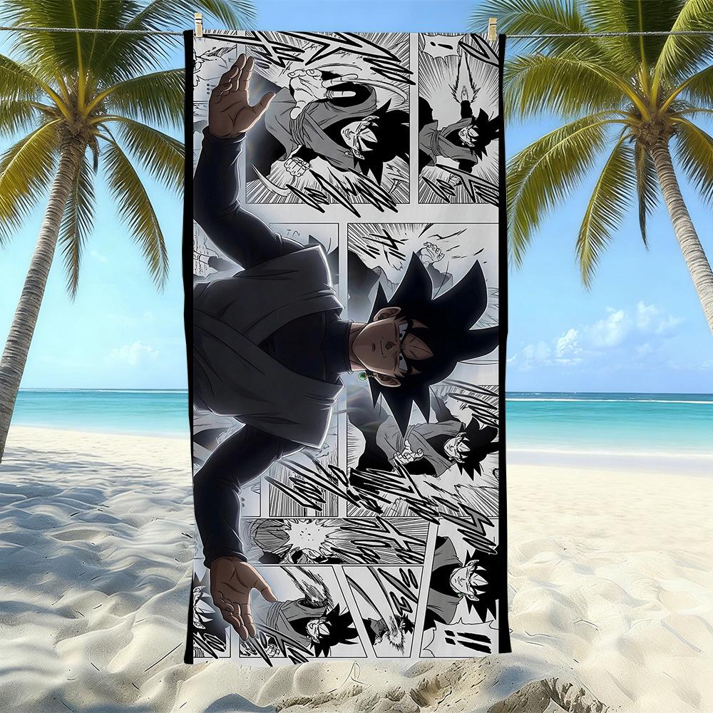 Animation Beach Towels Thickened Microfiber Quick-Drying Bath Towels Outdoor Travel Towels Can Be