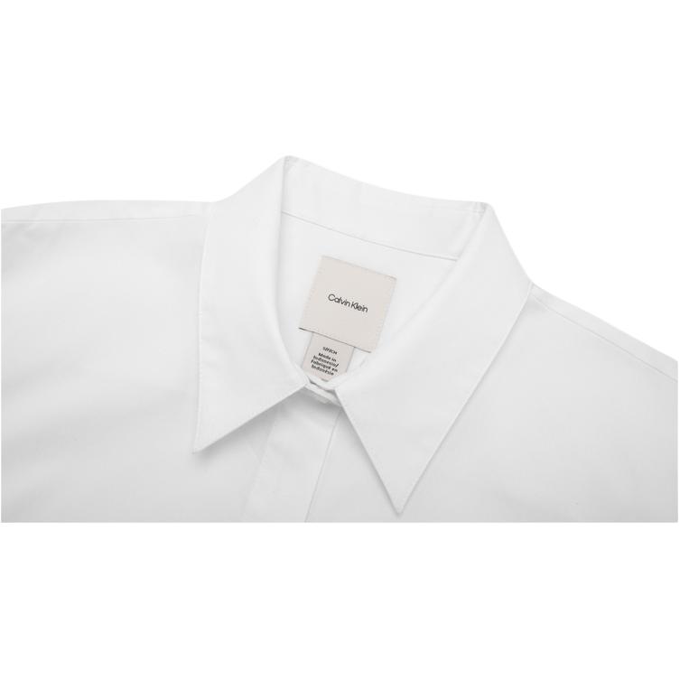 Calvin Klein Business Casual Commuter Professional Long Sleeve Shirt Women shirts Moonlight-White 44B159G