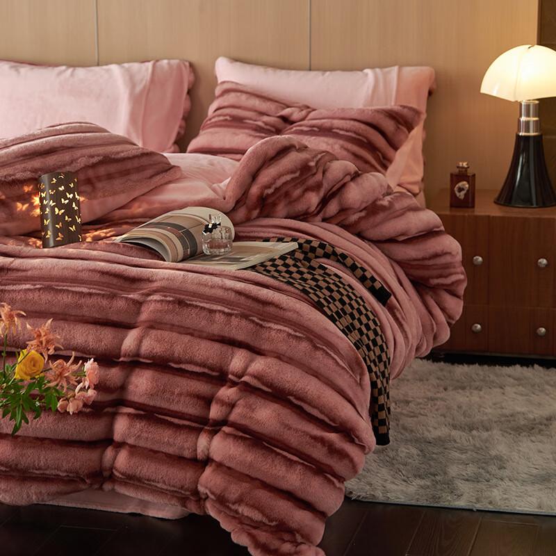 Li Lang Thickened Rabbit Velvet Milk Velvet Four-Piece Bedding Set