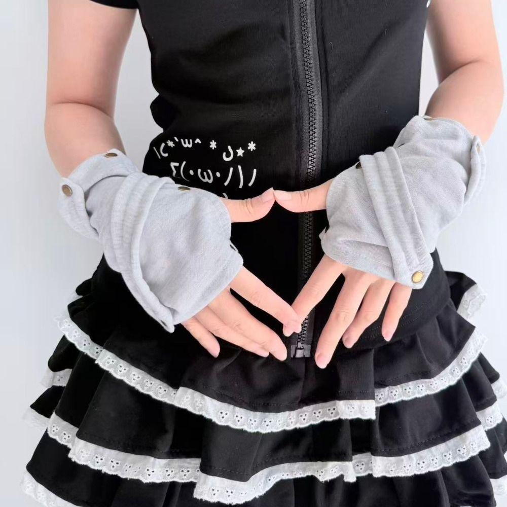 Decorative Design Fingerless Gloves Warm Street Dance Gloves Steampunk Gloves Dance Performance