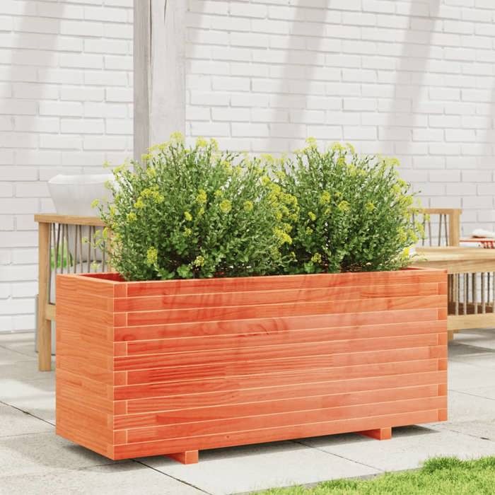 VidaXL Planter Wax Brown 110x40x49.5 Cm Solid Pine Wood, Outdoor Planter, Flower Box, Plant Box, 847380
