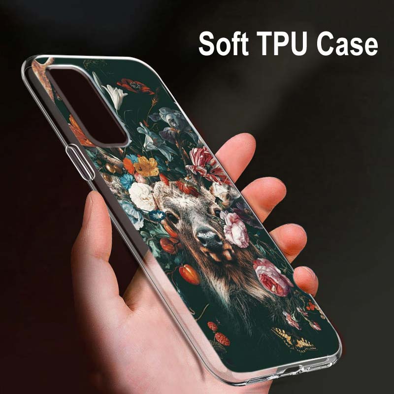 Flor Animal Tigre Para OPPO Reno7 SE 6 5 Z F 4G 5G Find X2 X3 Neo Lite Pro Plus Transparente Suave Funda de Teléfono Coque