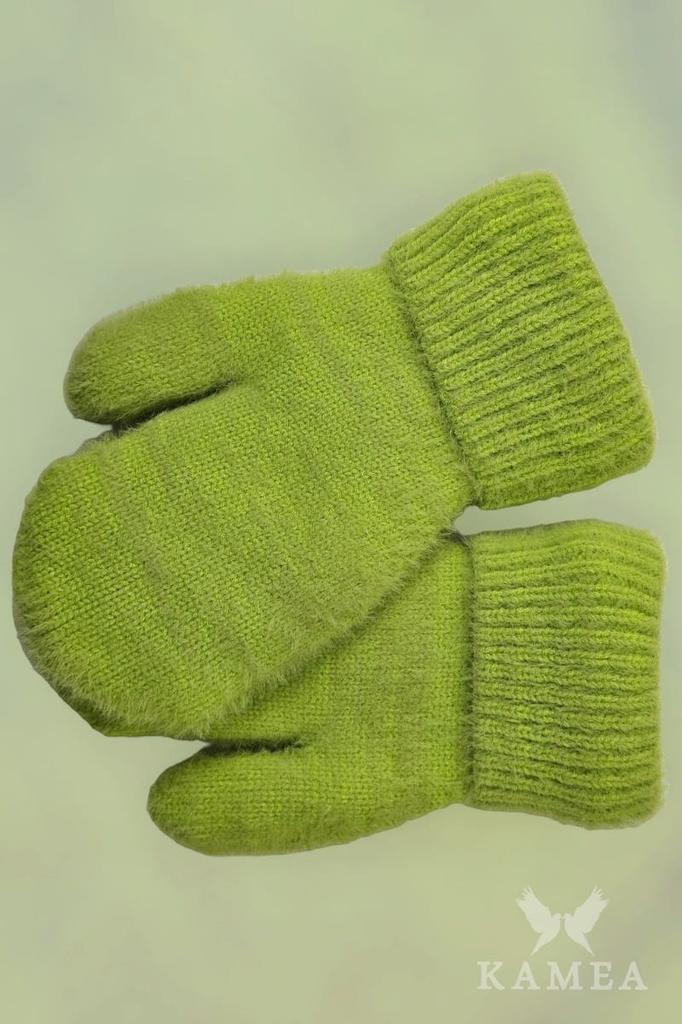 Benita Fleece-Lined Mittens, Lime