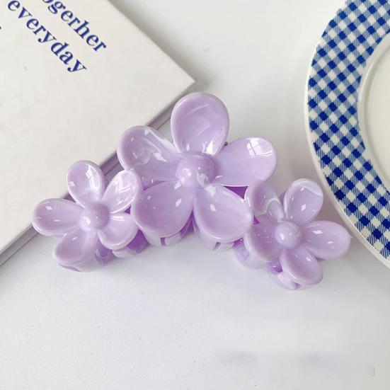 Hair Claw Three-Dimensional Flower Design Large Shark Clip Buns Half-Tied Hair Back Head Hair Claw Commuting Hair Accessories