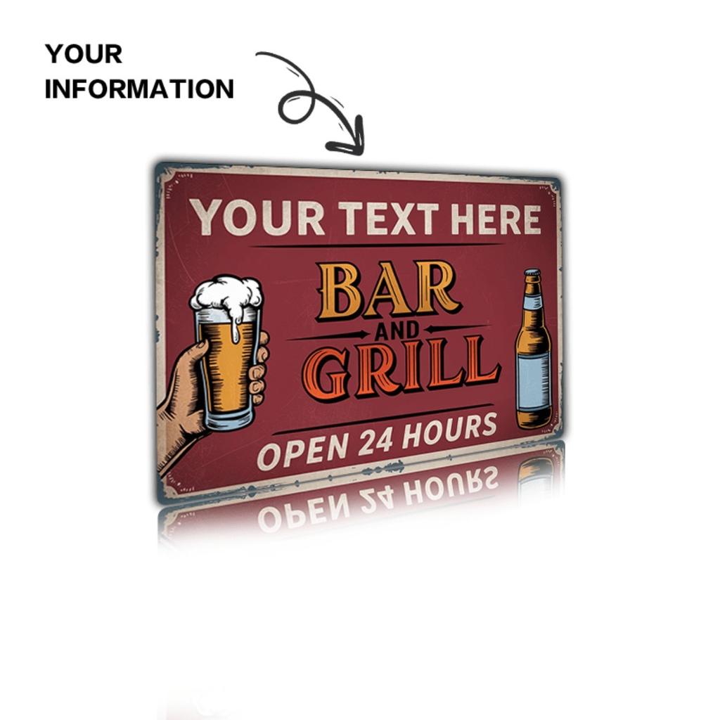 Personalized Metal Sign Custom Name Bar Decoration Pub Tavern Home Wall Art Beer Man Cave Decor