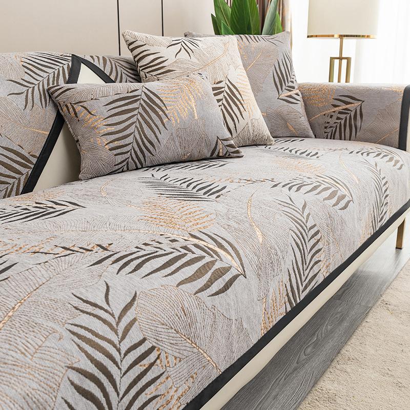 

Чехол для дивана из синели в американском стиле, наволочка, противоскользящий удобный коврик для дивана, универсальный чехол для дивана с узором в виде листьев ивы, подушка, полотенце 70x70cm 1pcs