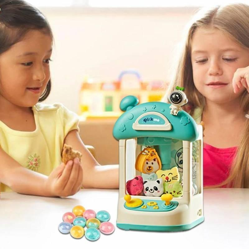 Kolorowa Mini Automat z Chwytakiem na Monety Zabawka Dla Dzieci z Uroczymi Pluszakami i Kapsułkami