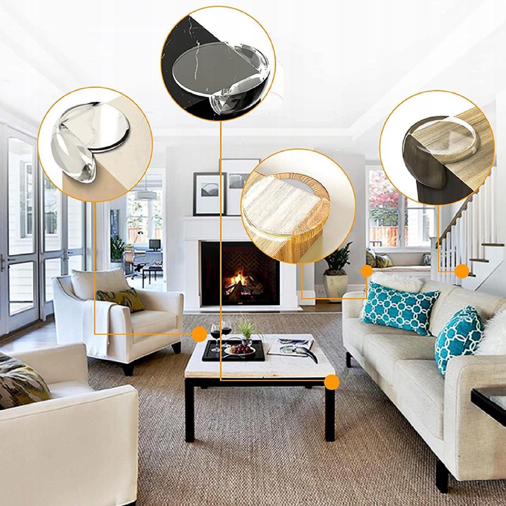 Transparent furniture corner protection covers 10 pcs round